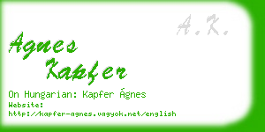 agnes kapfer business card